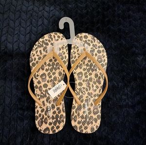 Leopard Print Flip Flops